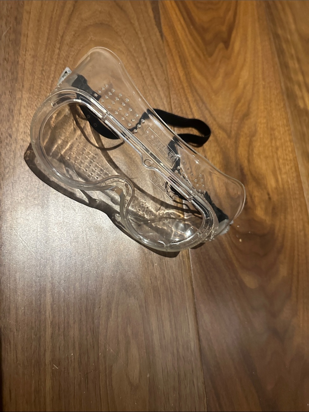 Clear Safety Goggles with Adjustable Strap - Black Accent